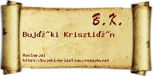 Bujáki Krisztián névjegykártya